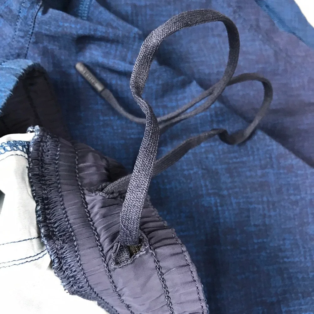Rhone Guru Performance Training Shorts Men L Blue Lined Gym‎ Running Workout